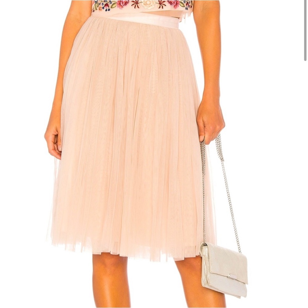 NWOT Needle & Thread Tulle Midi Skirt